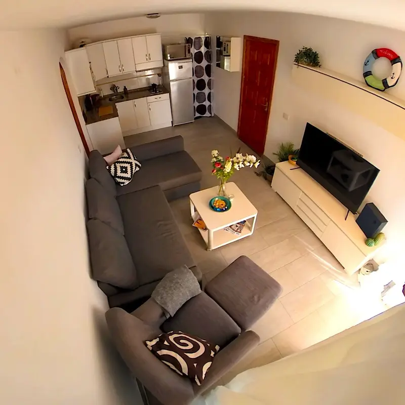 Living room with kitchenette